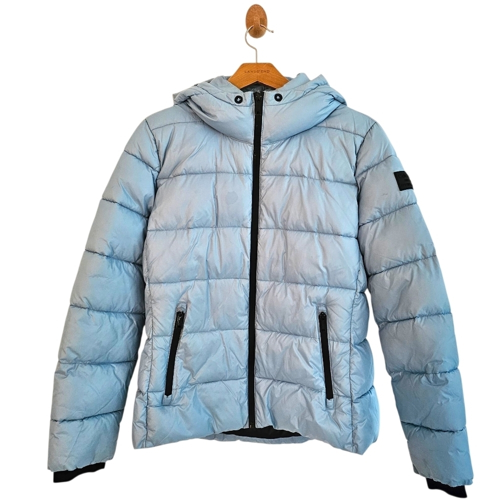 Calvin Klien Light Blue Puffer Jacket with Hood